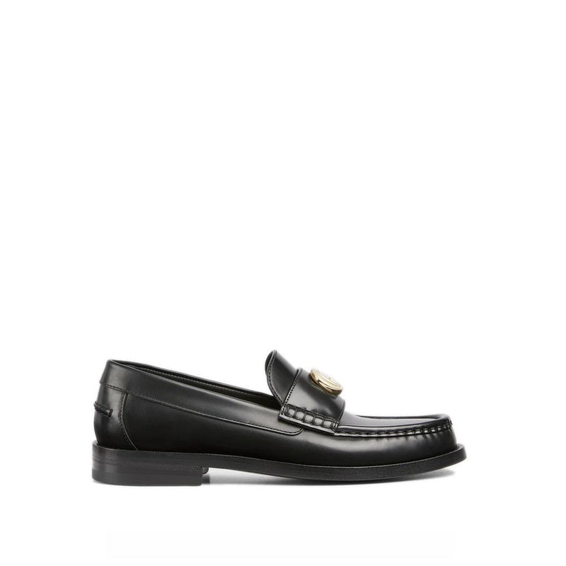Gucci Black Leather Slip-On Loafers for Women
