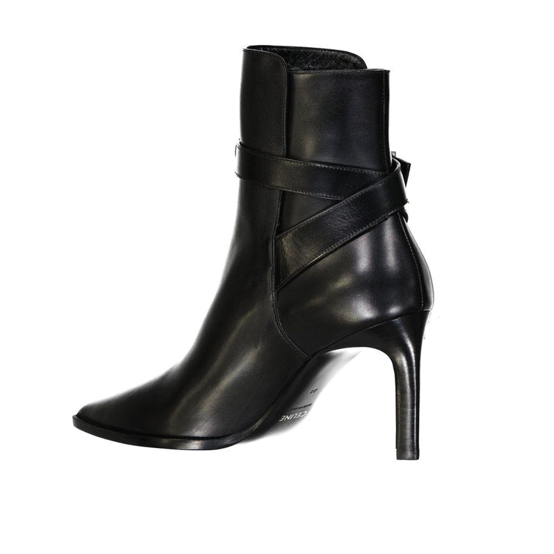 Celine Black Calfskin High Heel Boots for Women