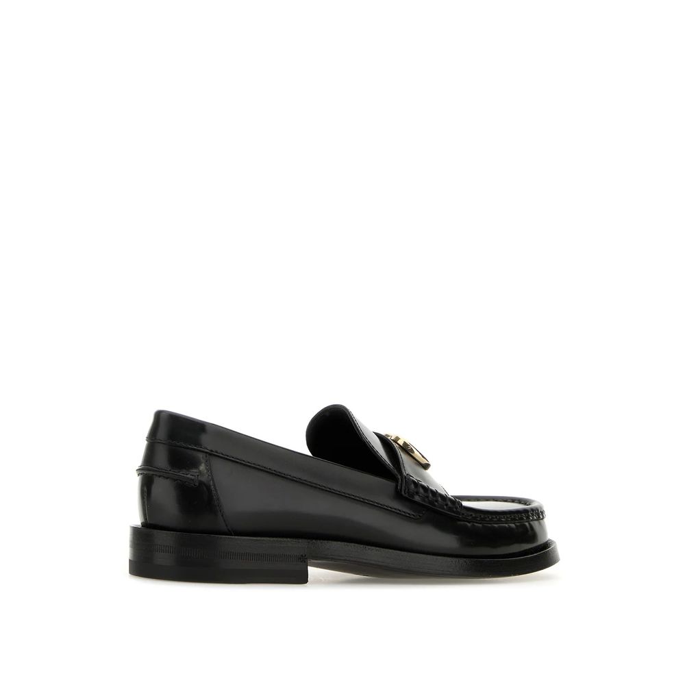 Gucci Black Leather Slip-On Loafers for Women