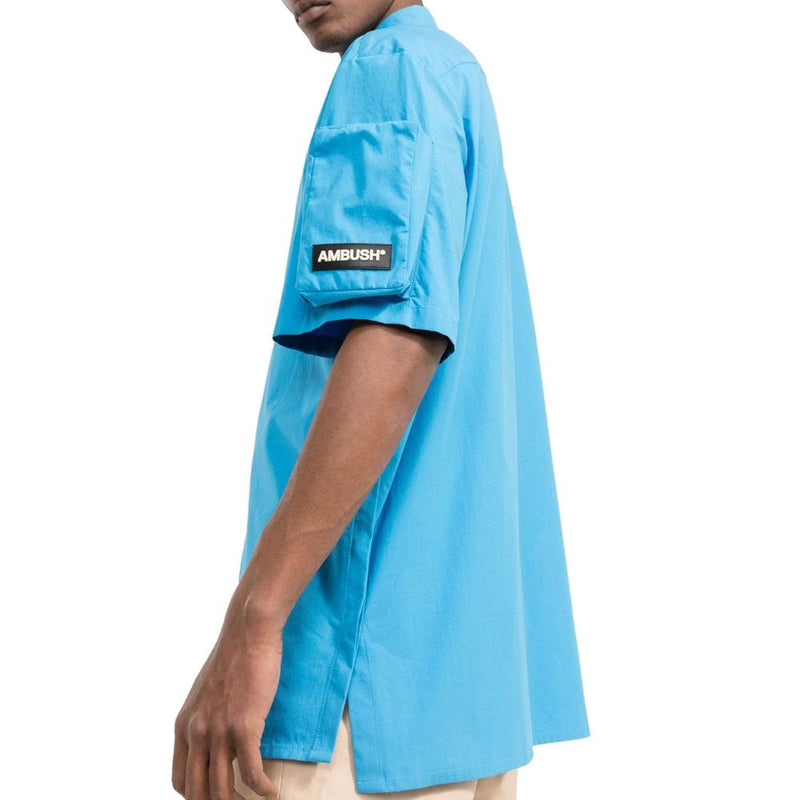 Ambush Blue Cotton Shortsleeve Shirt for Men