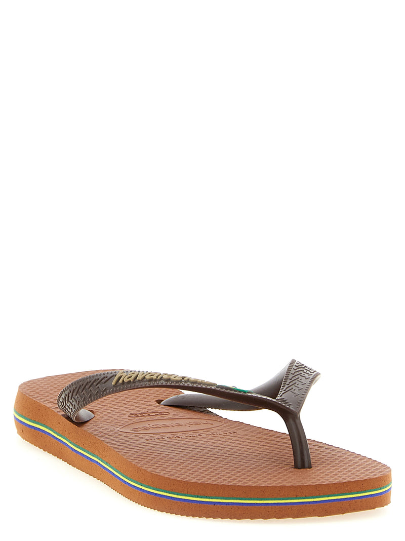 HAVAIANAS Brown Rubber Slides for Women