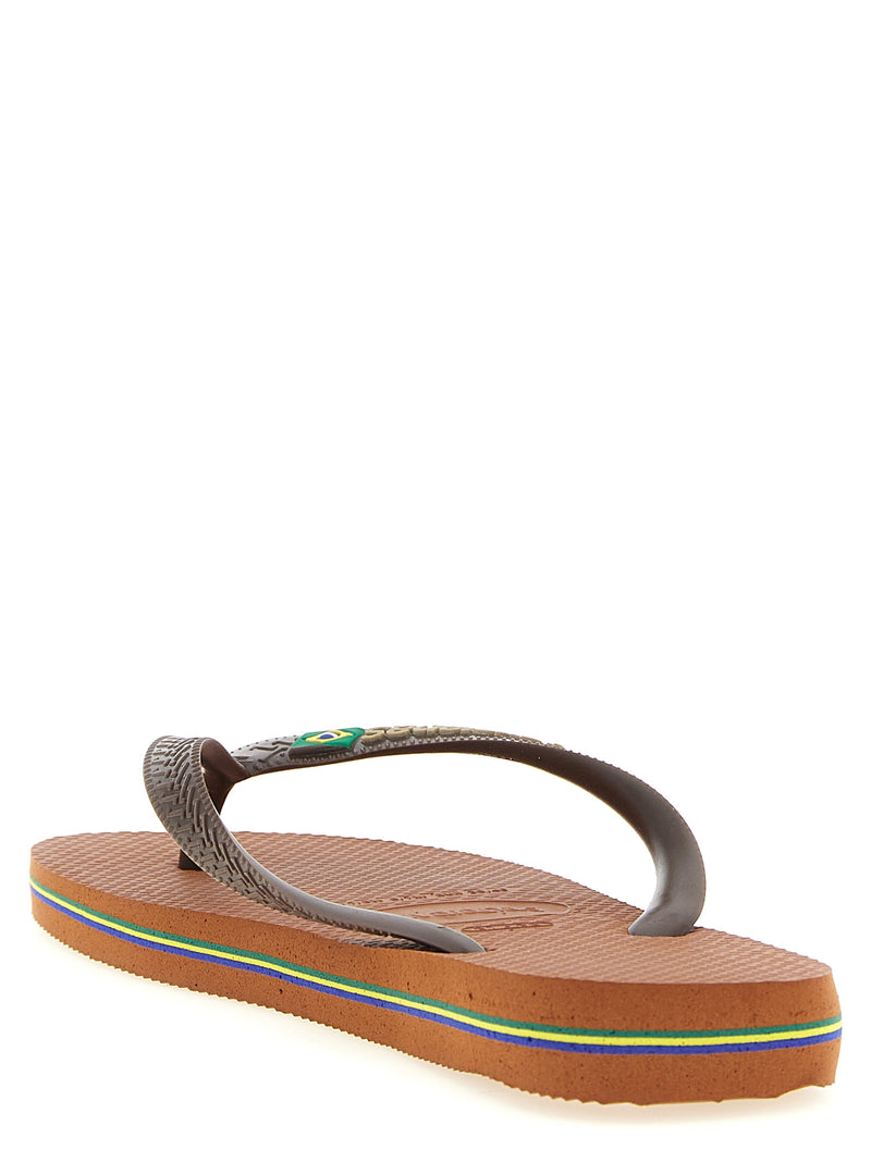 HAVAIANAS Brown Rubber Slides for Women
