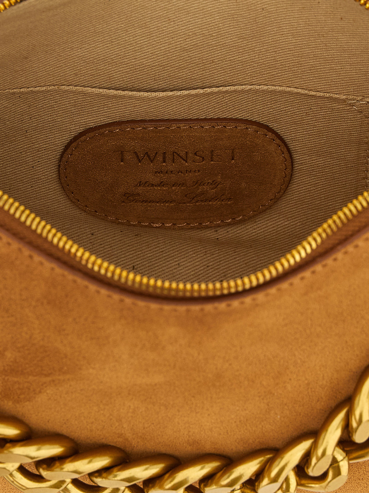 Sac à bandoulière en cuir marron Twinset ‘Liliane’