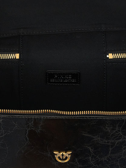 PINKO Black Calfskin Handbag