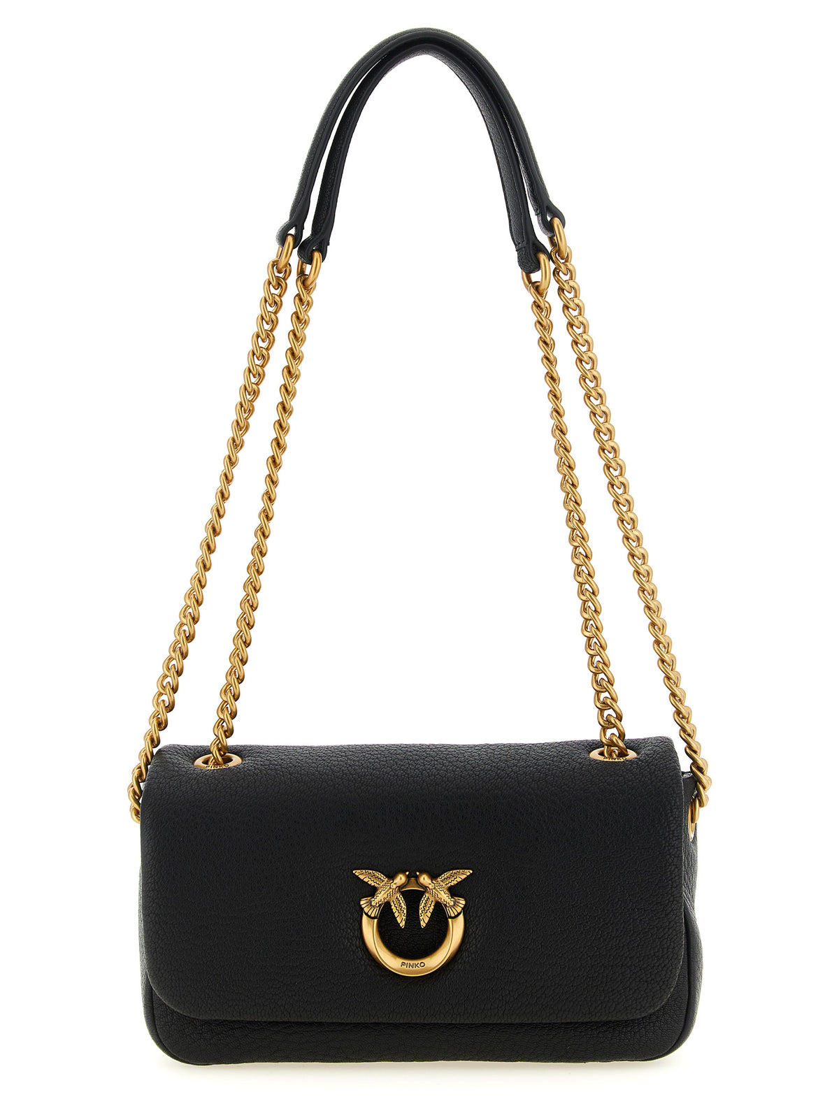 PINKO Black Lamb Leather Shoulder Bag - Elegant & Versatile