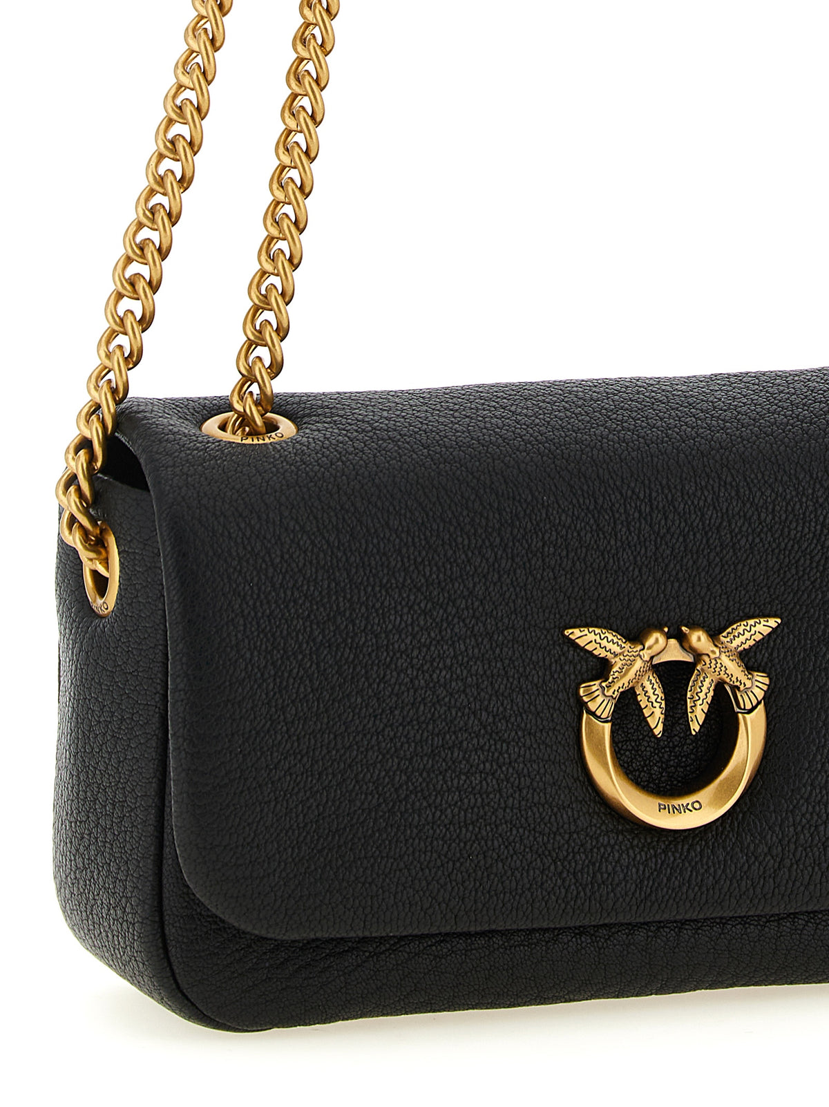 PINKO Black Lamb Leather Shoulder Bag - Elegant & Versatile