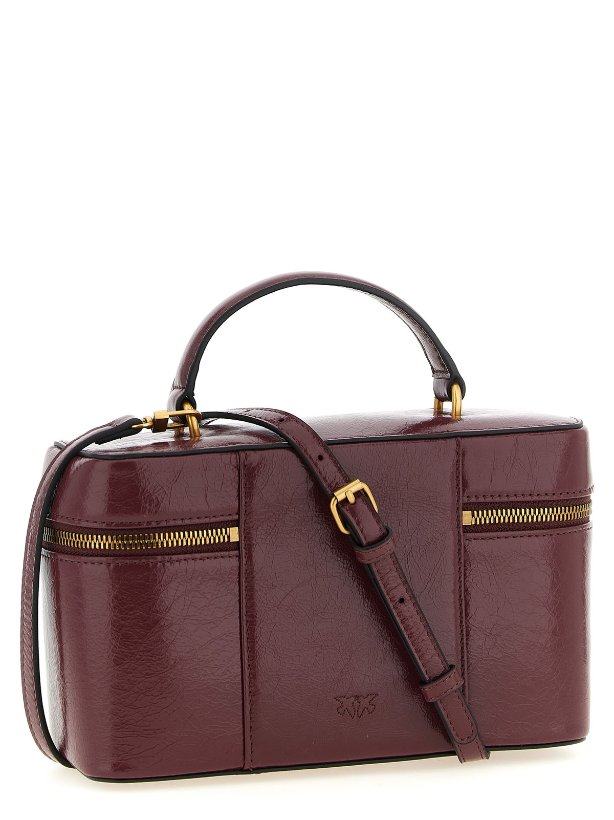 PINKO Bordeaux Calfskin Handbag - Luxury Vanity Case