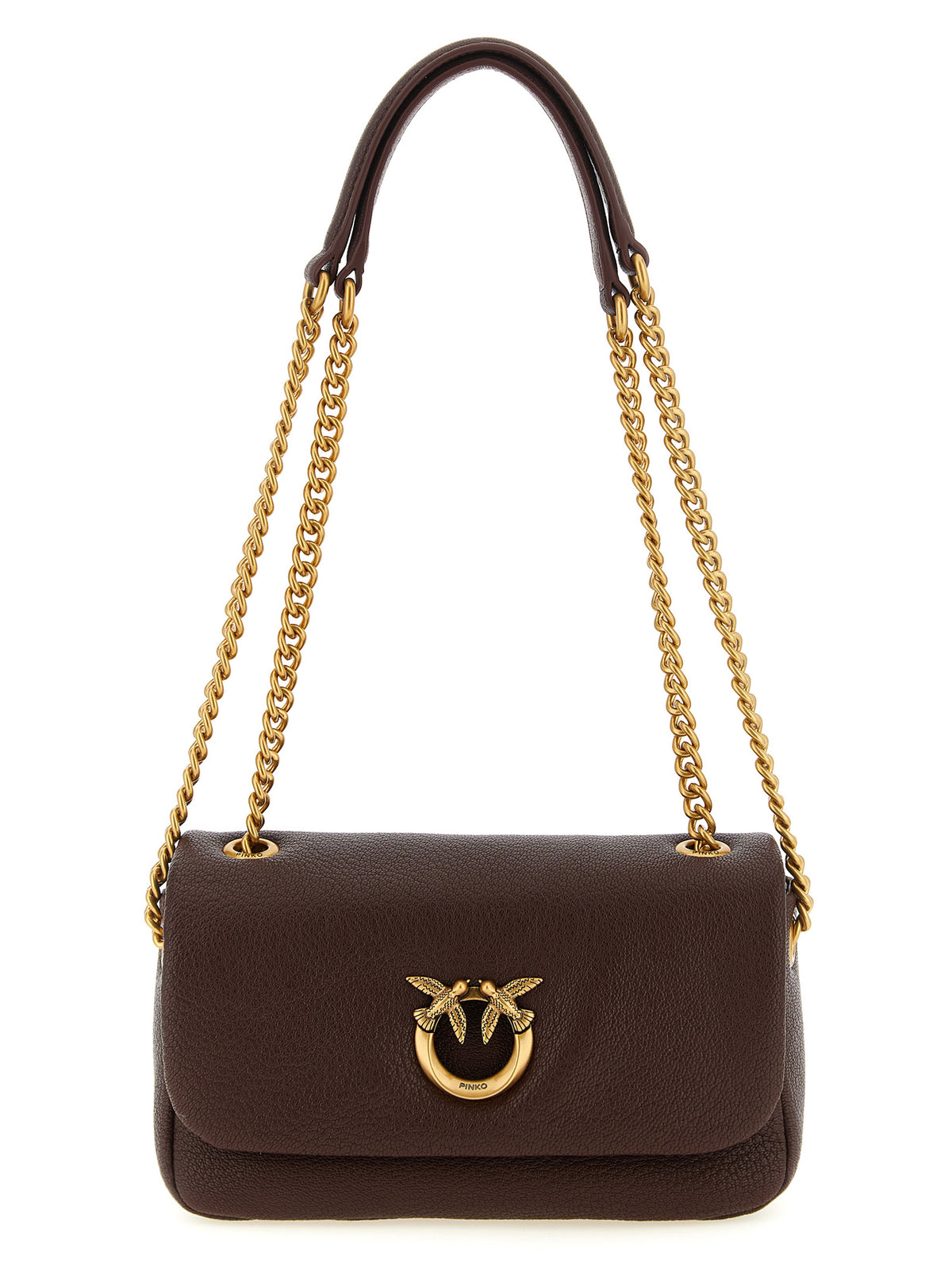 PINKO Brown Lamb Leather Shoulder Bag - Luxury Accessory