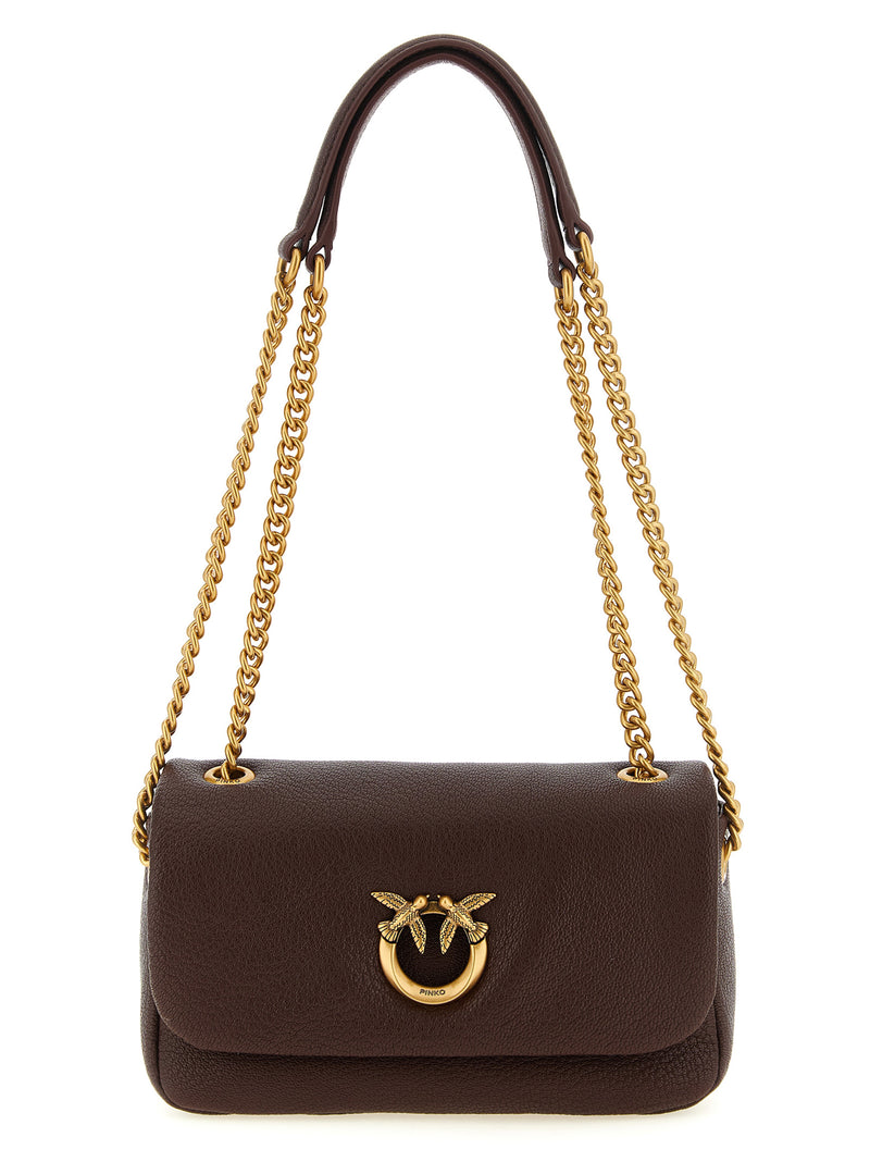 PINKO Brown Lamb Leather Shoulder Bag - Luxury Accessory