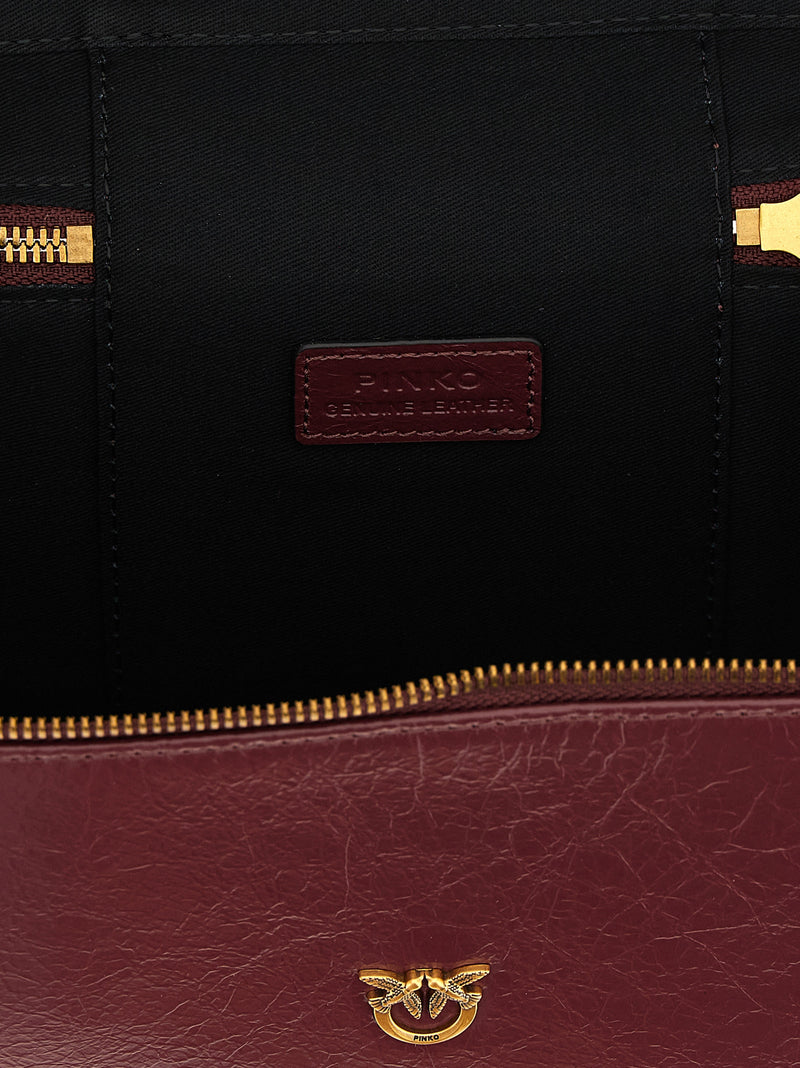 PINKO Bordeaux Calfskin Handbag - Luxury Vanity Case