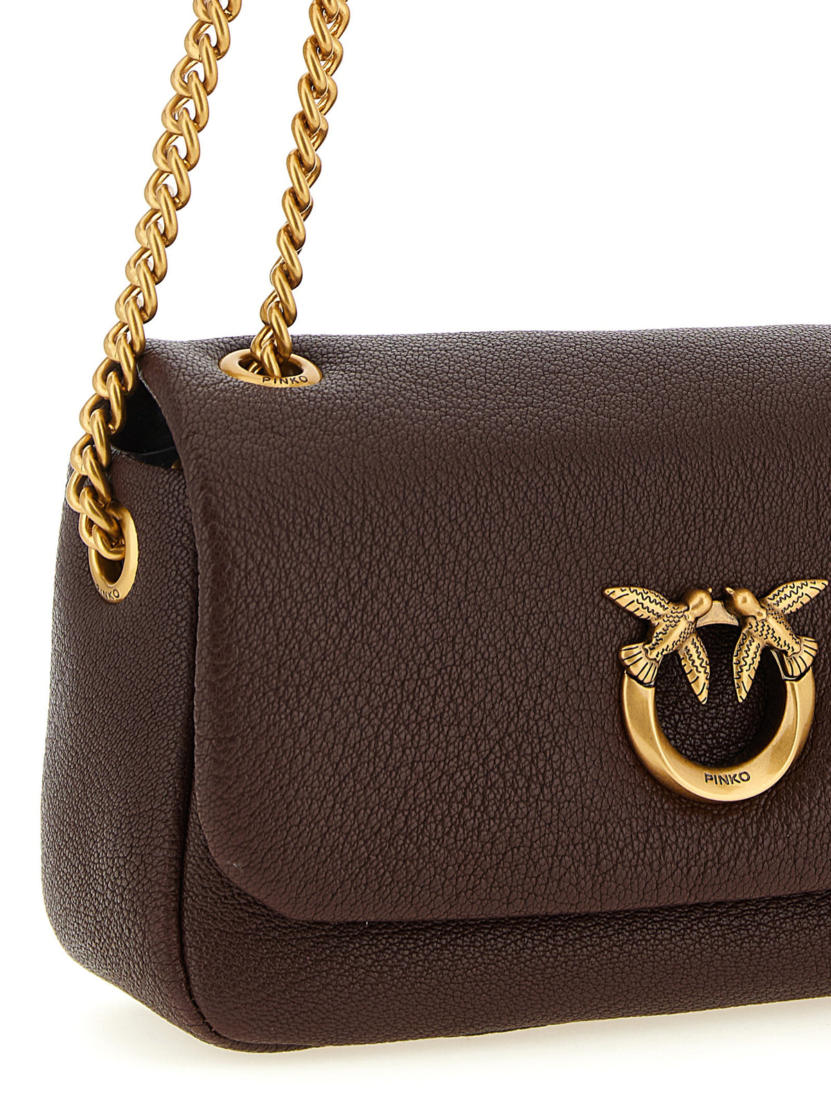 PINKO Brown Lamb Leather Shoulder Bag - Luxury Accessory
