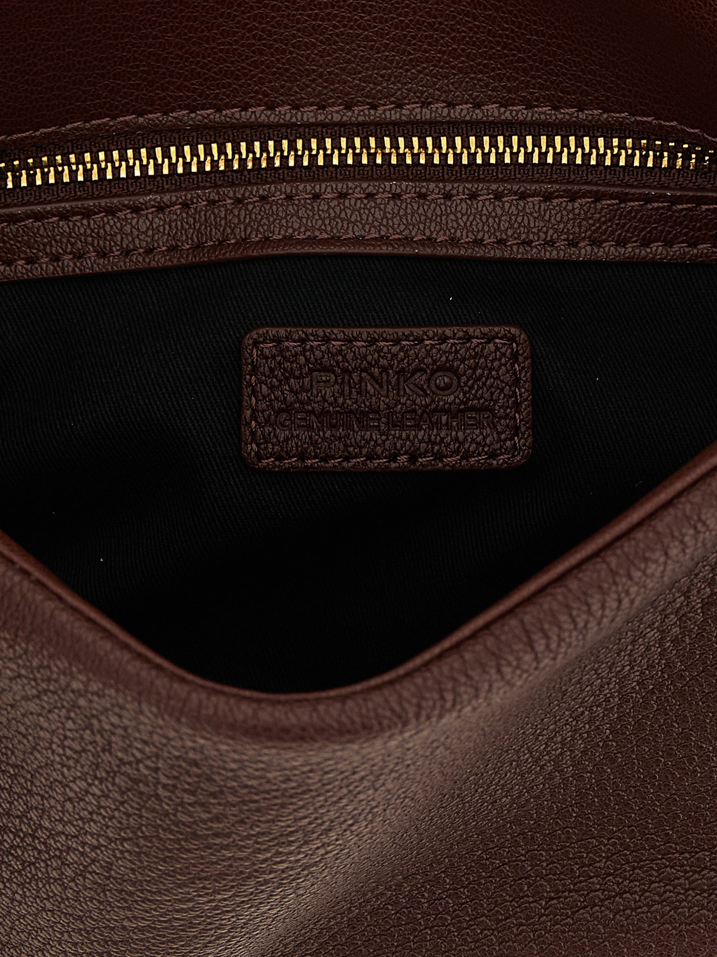 PINKO Brown Lamb Leather Shoulder Bag