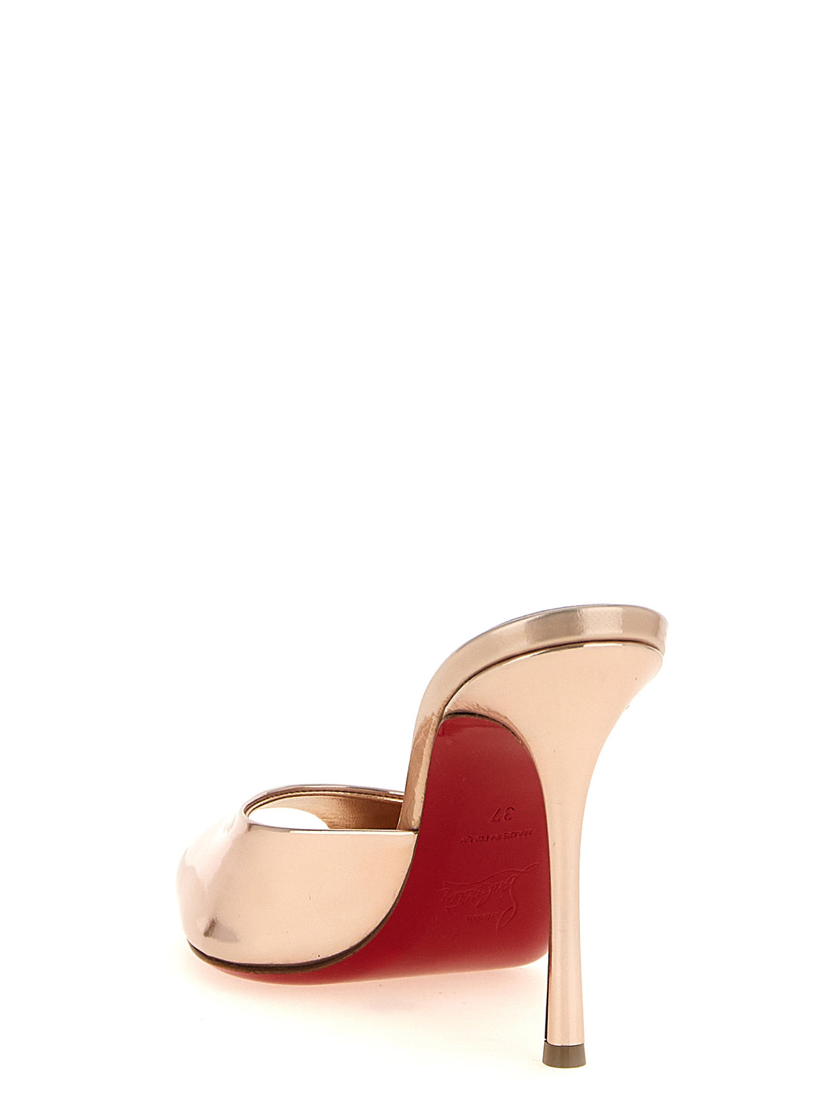 Christian Louboutin Me Dolly Gold Calfskin Stiletto Heel Sandals