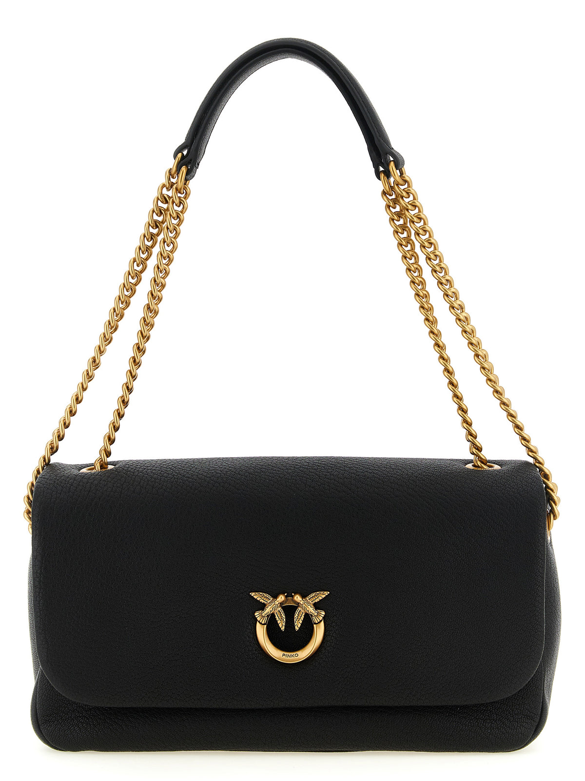 PINKO Black Lamb Leather Shoulder Bag - Luxury Chic