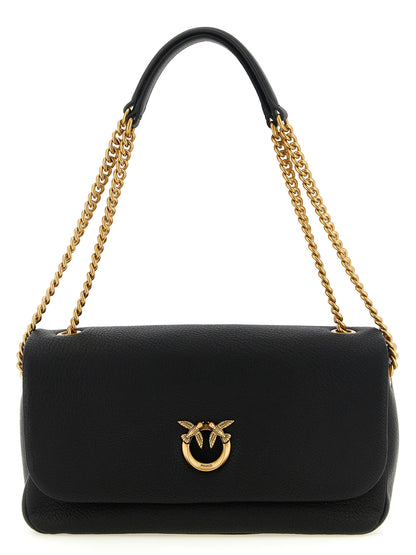 PINKO Black Lamb Leather Shoulder Bag