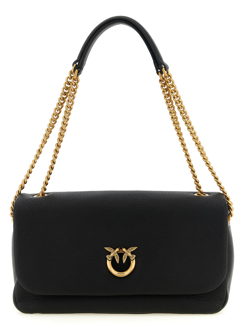 PINKO Black Lamb Leather Shoulder Bag - Luxury Chic