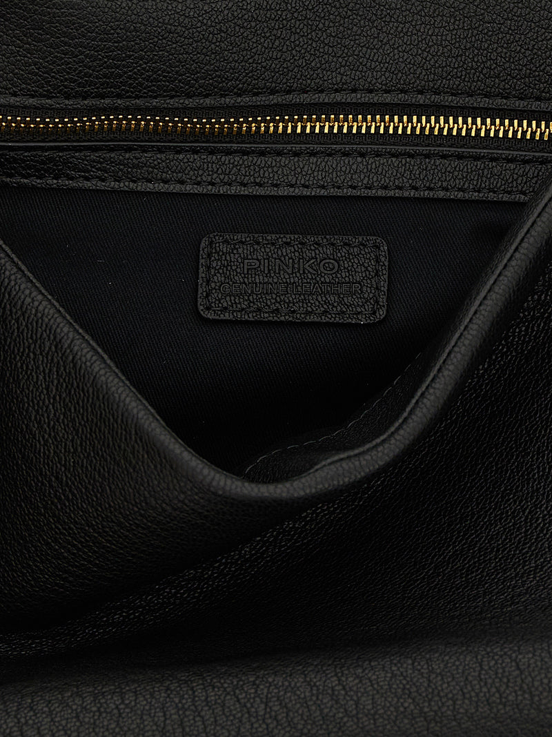 PINKO Black Lamb Leather Shoulder Bag - Luxury Chic