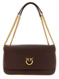 PINKO Brown Lamb Leather Shoulder Bag