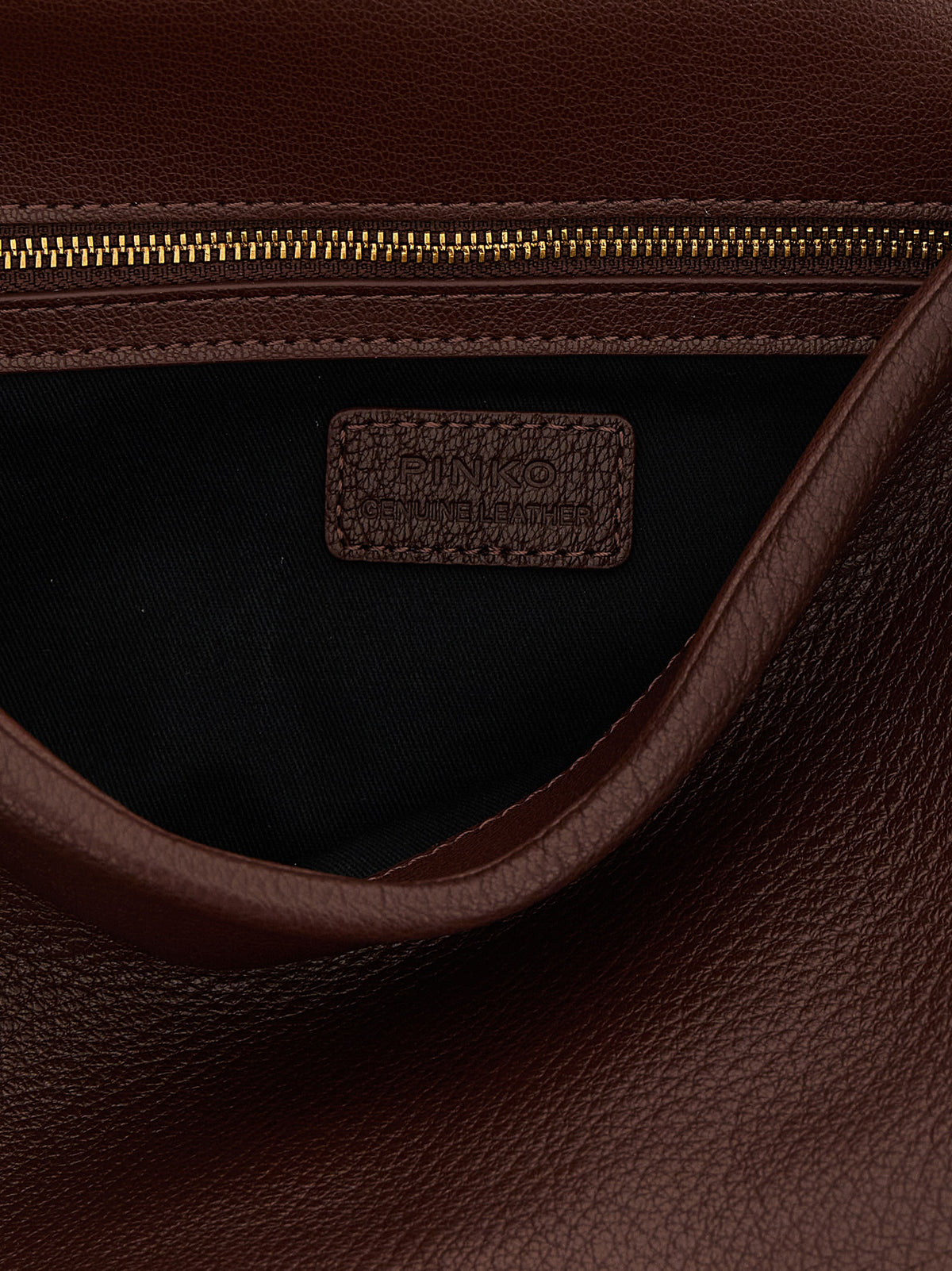 PINKO Brown Lamb Leather Shoulder Bag