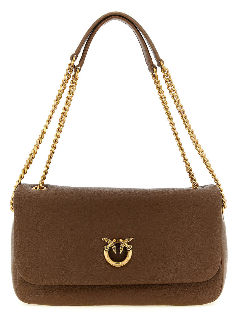 PINKO Brown Lamb Leather Shoulder Bag - Elegant & Chic