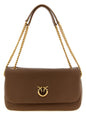 PINKO Brown Lamb Leather Shoulder Bag