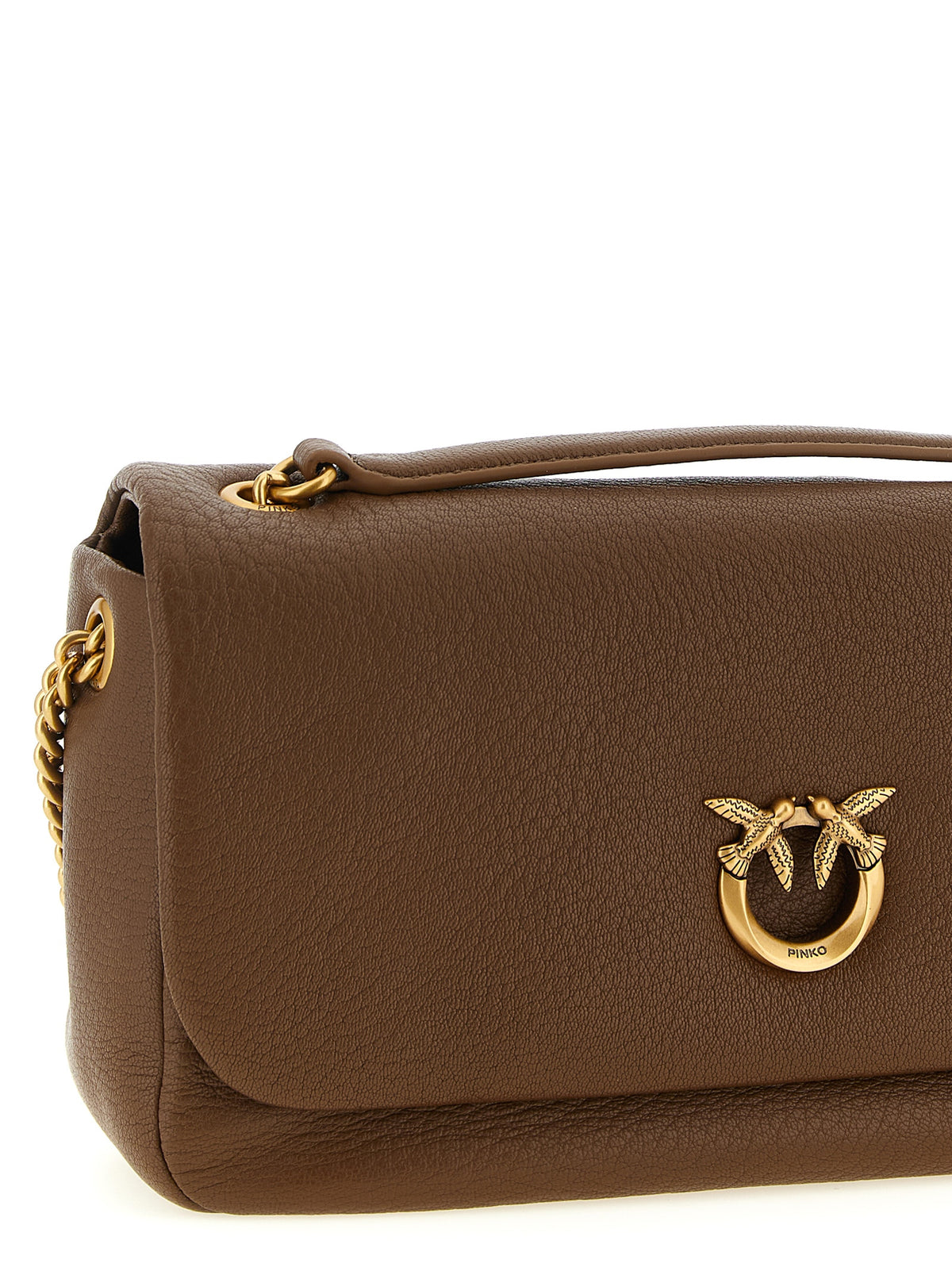 PINKO Brown Lamb Leather Shoulder Bag - Elegant & Chic