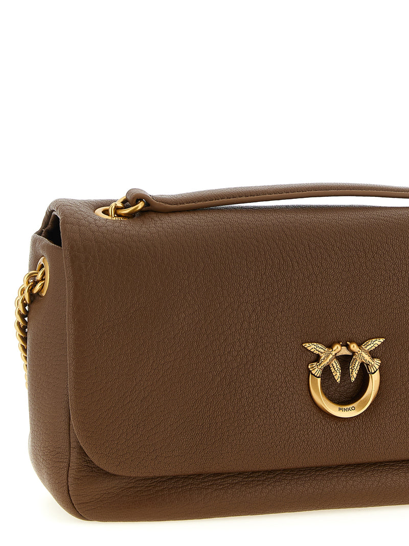 PINKO Brown Lamb Leather Shoulder Bag - Elegant & Chic
