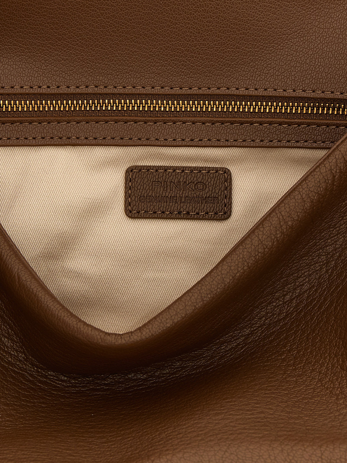 PINKO Brown Lamb Leather Shoulder Bag - Elegant & Chic