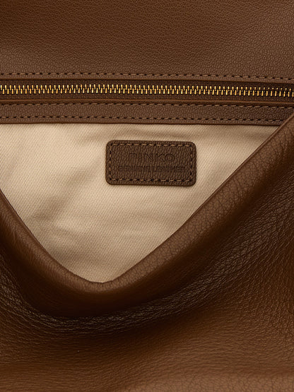 PINKO Brown Lamb Leather Shoulder Bag