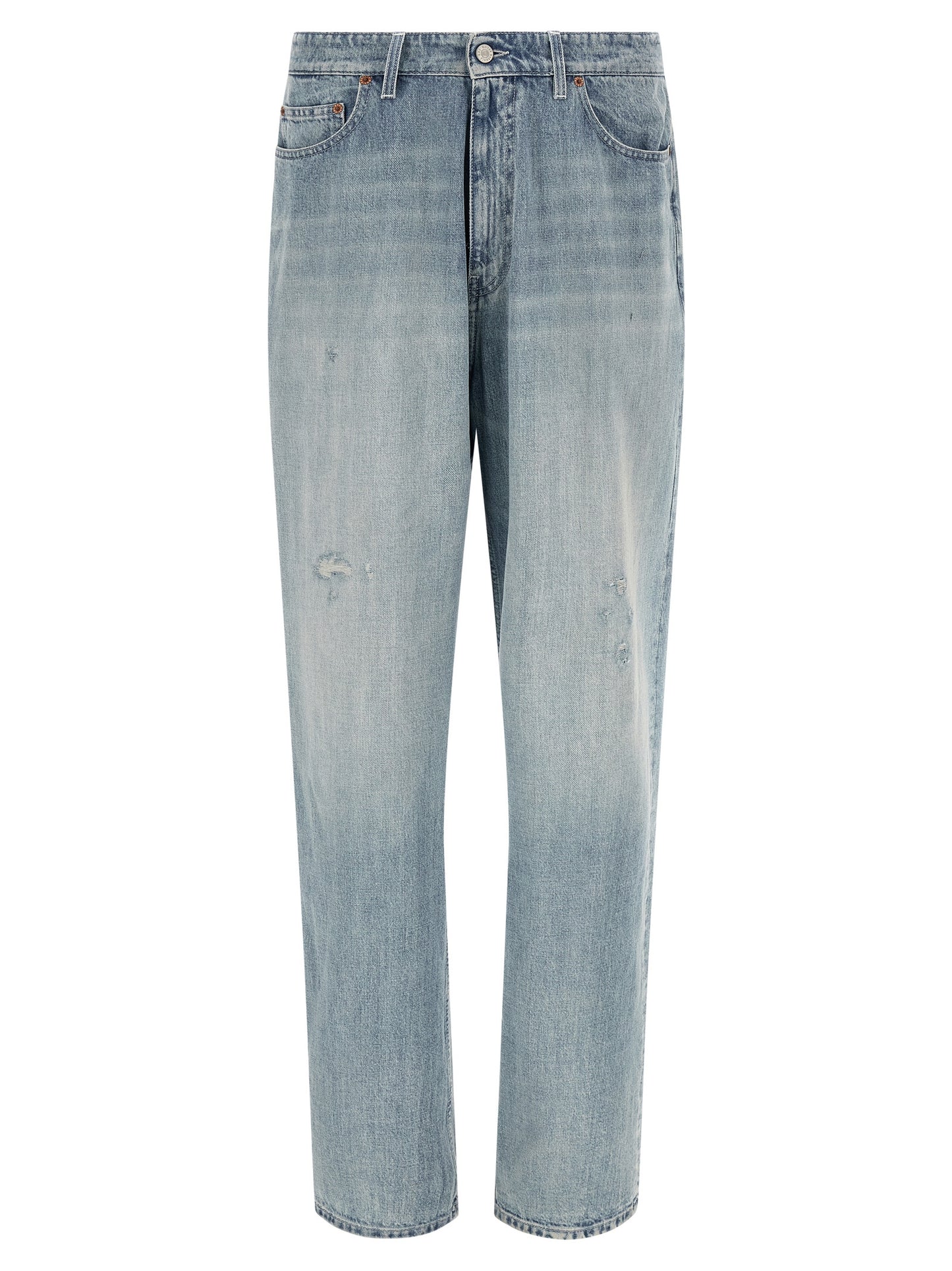 MM6 Maison Margiela Blue Cotton Straight-Leg Jeans