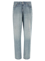 MM6 Maison Margiela Blue Cotton Straight-Leg Jeans