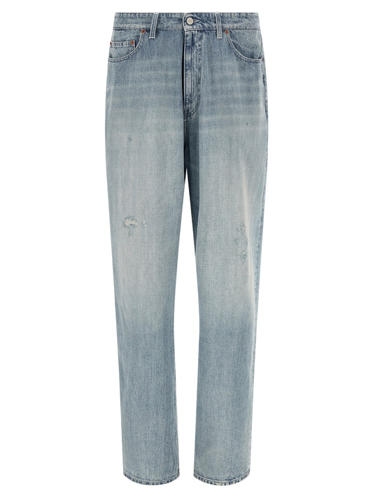 MM6 Maison Margiela Blue Cotton Straight-Leg Jeans for Men