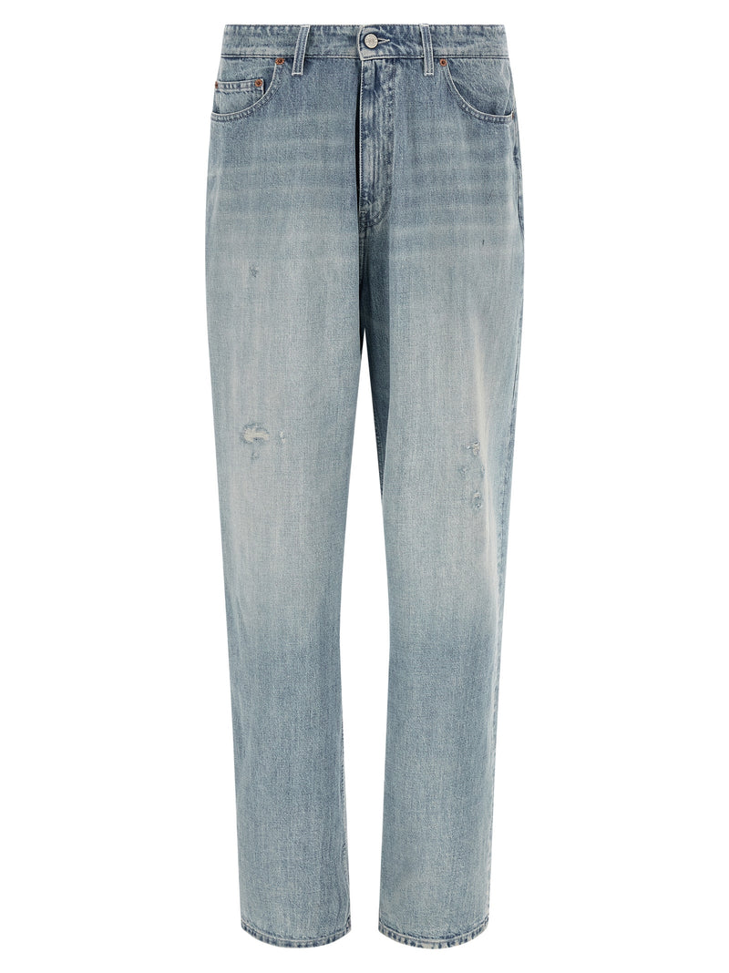 MM6 Maison Margiela Blue Cotton Straight-Leg Jeans for Men