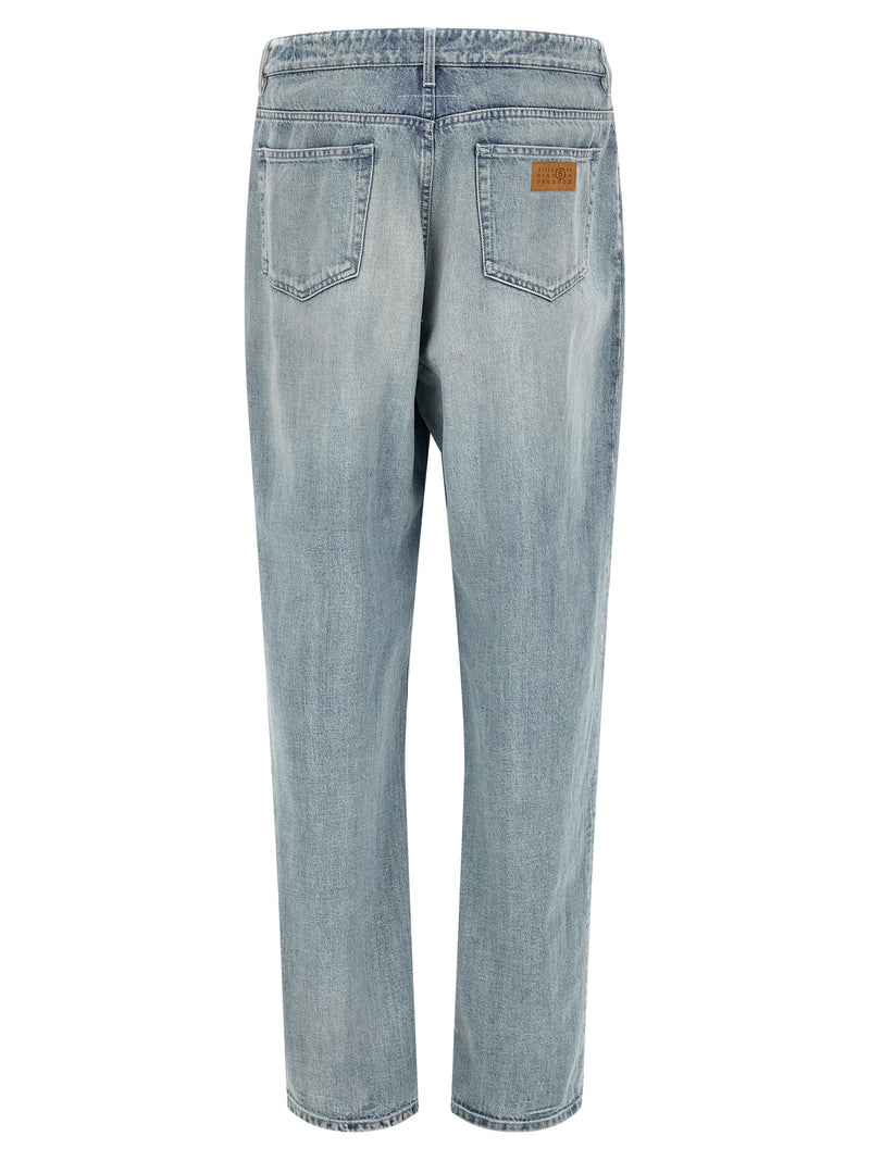 MM6 Maison Margiela Blue Cotton Straight-Leg Jeans for Men