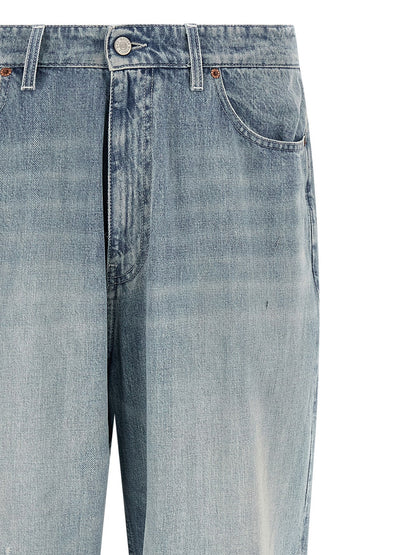 MM6 Maison Margiela Blue Cotton Straight-Leg Jeans