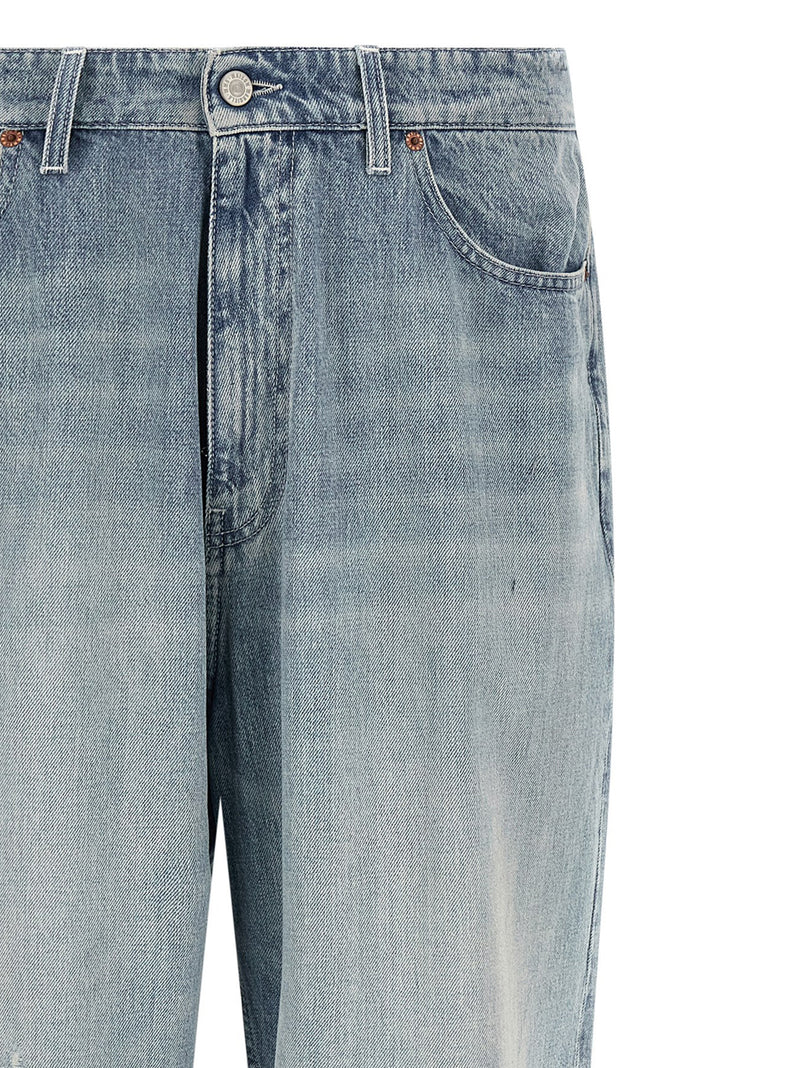 MM6 Maison Margiela Blue Cotton Straight-Leg Jeans for Men
