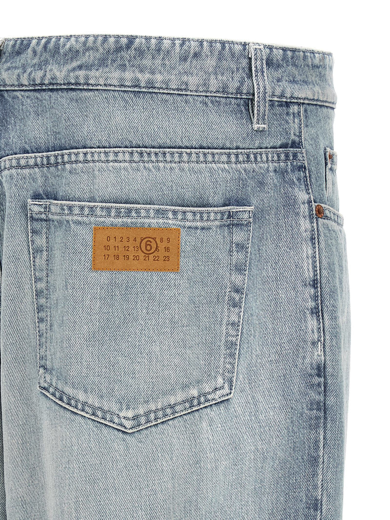 MM6 Maison Margiela Blue Cotton Straight-Leg Jeans for Men