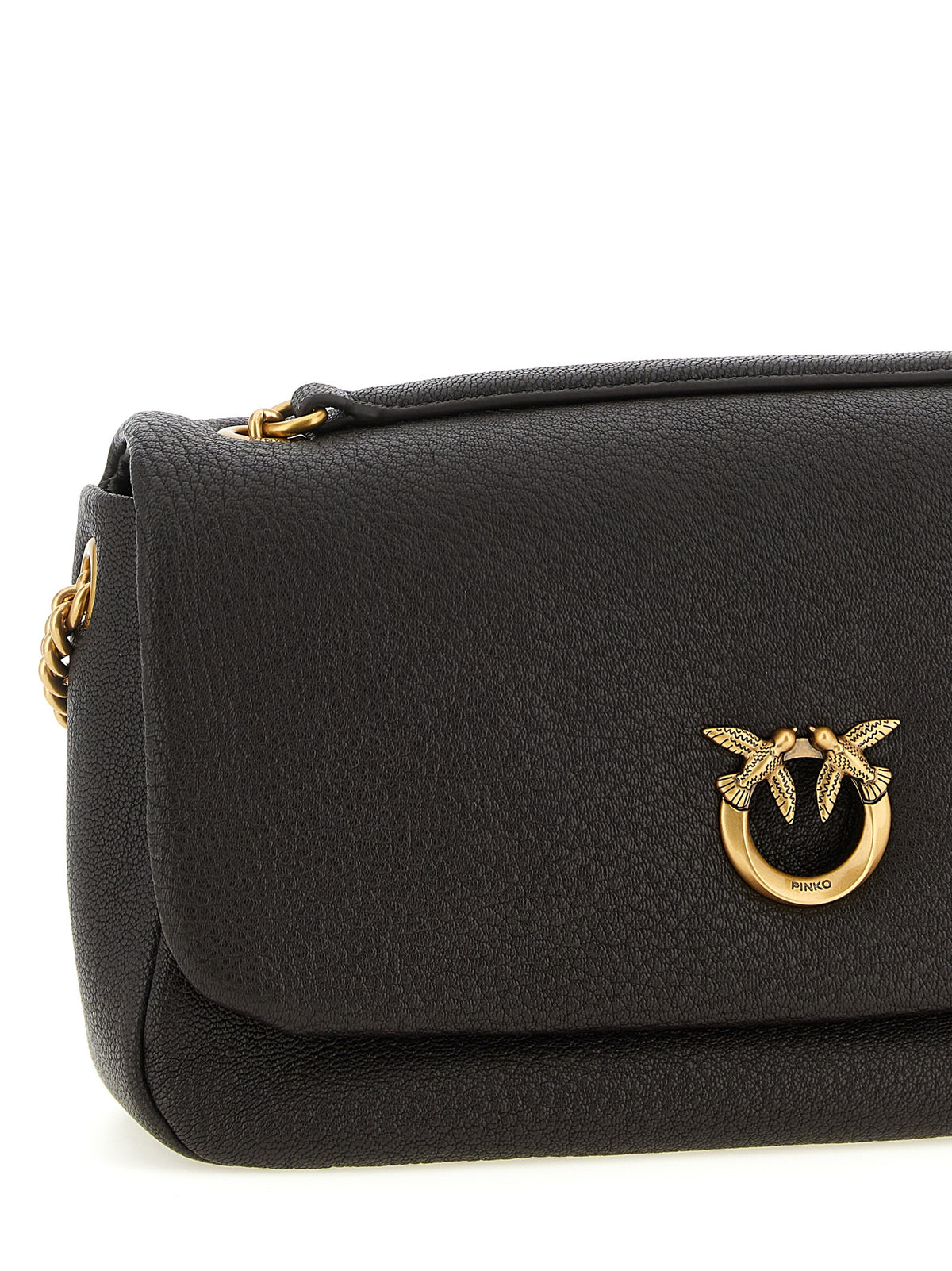 PINKO Brown Lamb Leather Shoulder Bag - Chic Elegance