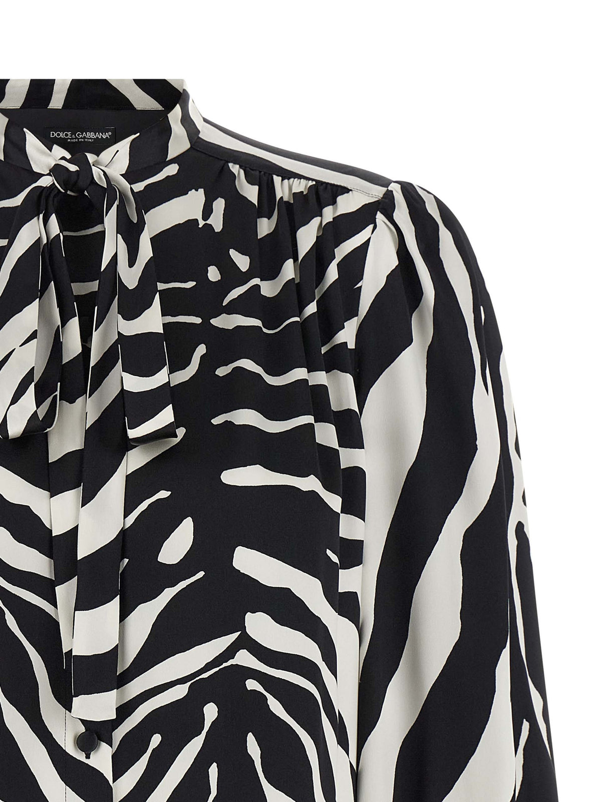 Dolce & Gabbana Bicolor Silk Blouse - Zebra Print