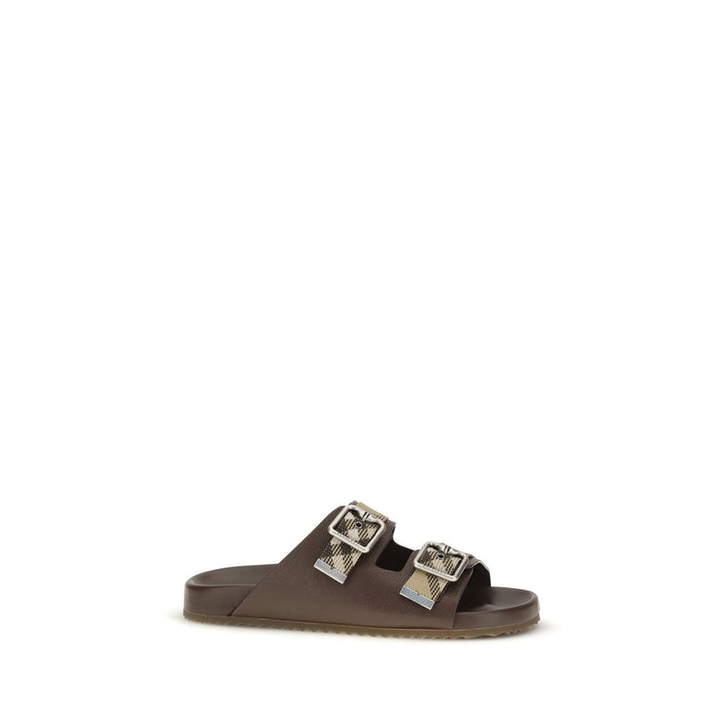 Burberry Brown Goatskin Flat Sandals for Men