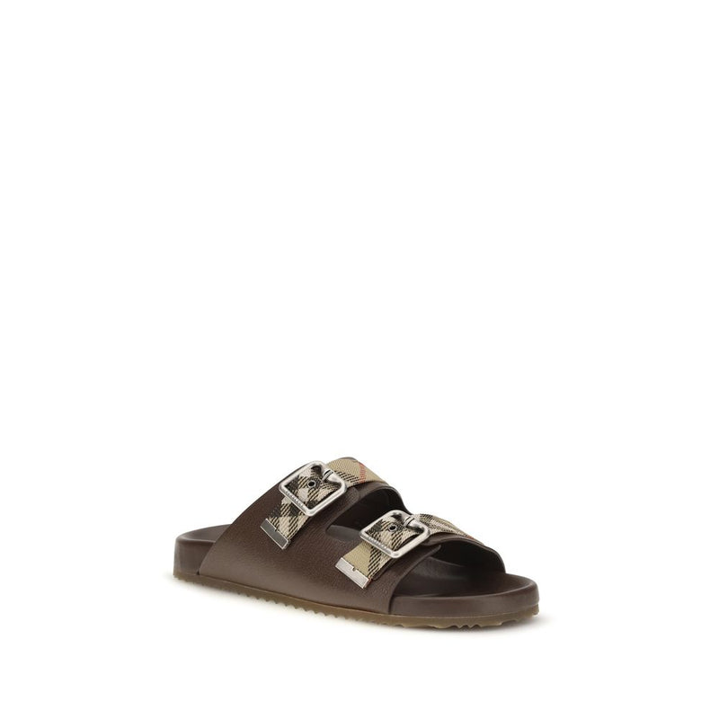 Burberry Brown Goatskin Flat Sandals for Men