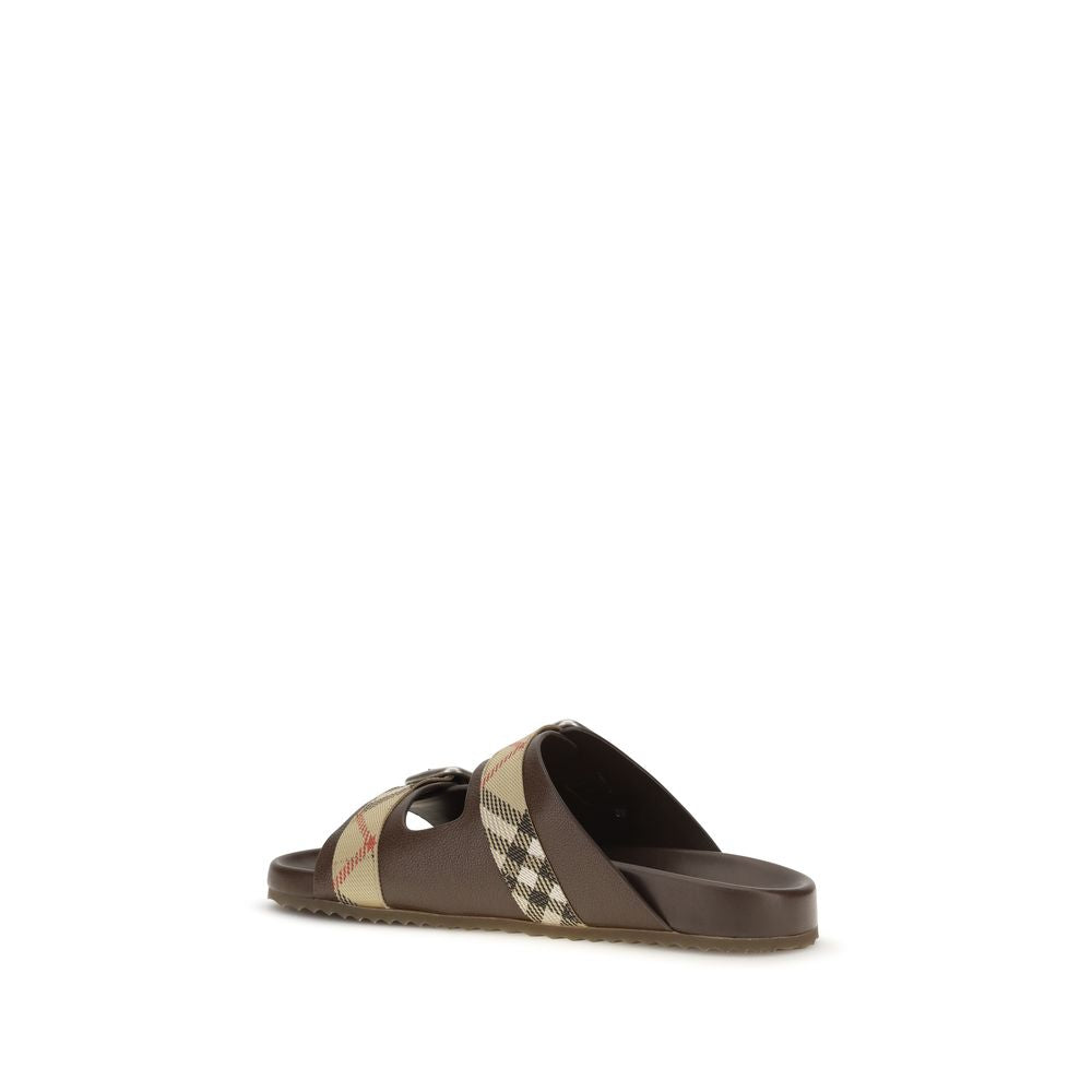 Burberry Brown Goatskin Flat Sandals for Men