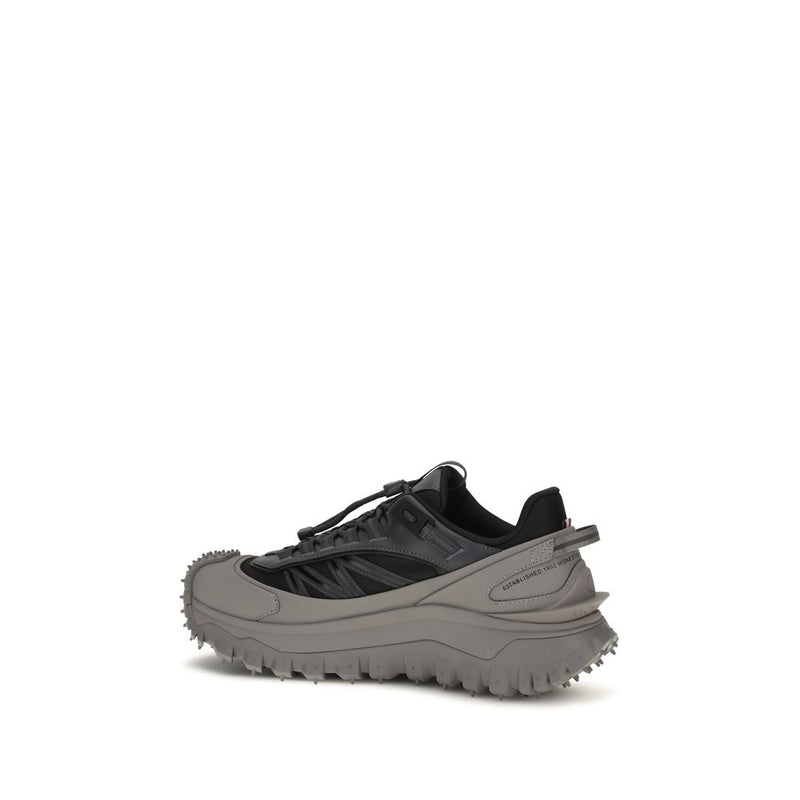 Moncler Gray Calf Leather Bos Taurus Athletic Sneakers