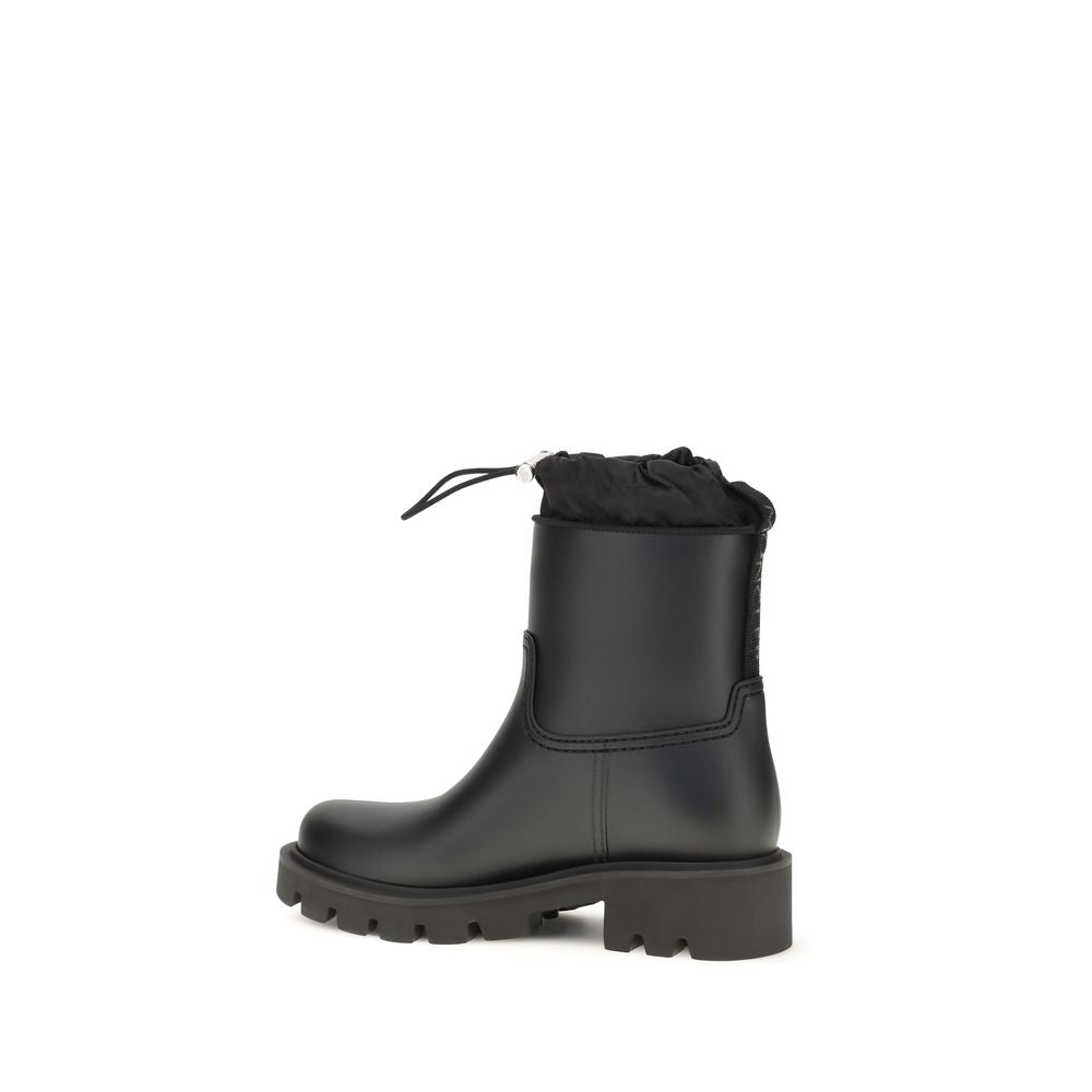 Moncler Kickstream Black PVC Rain Boots for Women