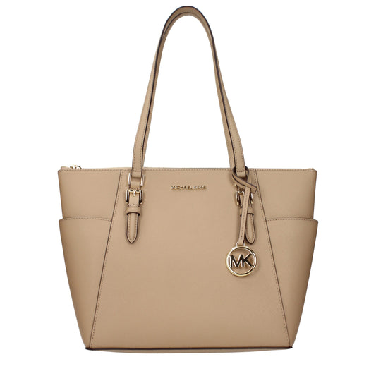 Michael Kors Beige Leather Shoulder Bag - Stylish & Versatile