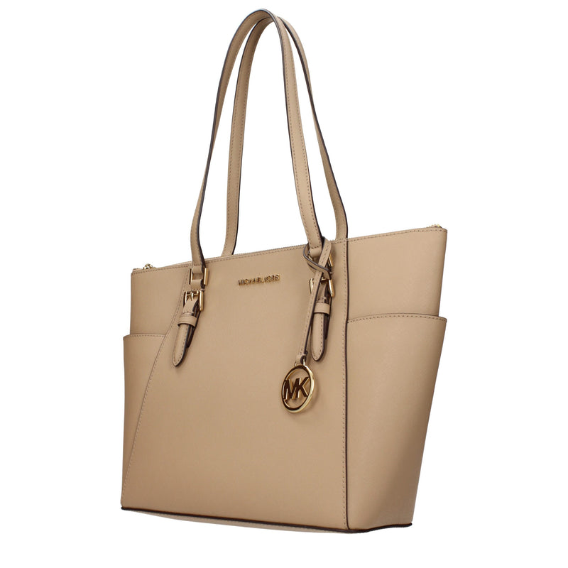 Michael Kors Beige Leather Shoulder Bag - Stylish & Versatile