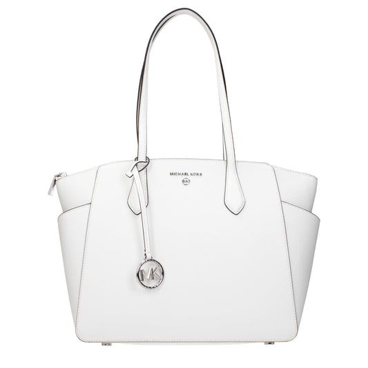Michael Kors Optic White Leather Shoulder Bag