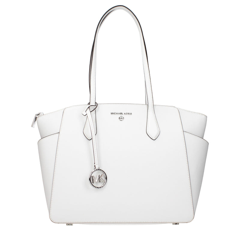 Michael Kors Optic White Leather Shoulder Bag