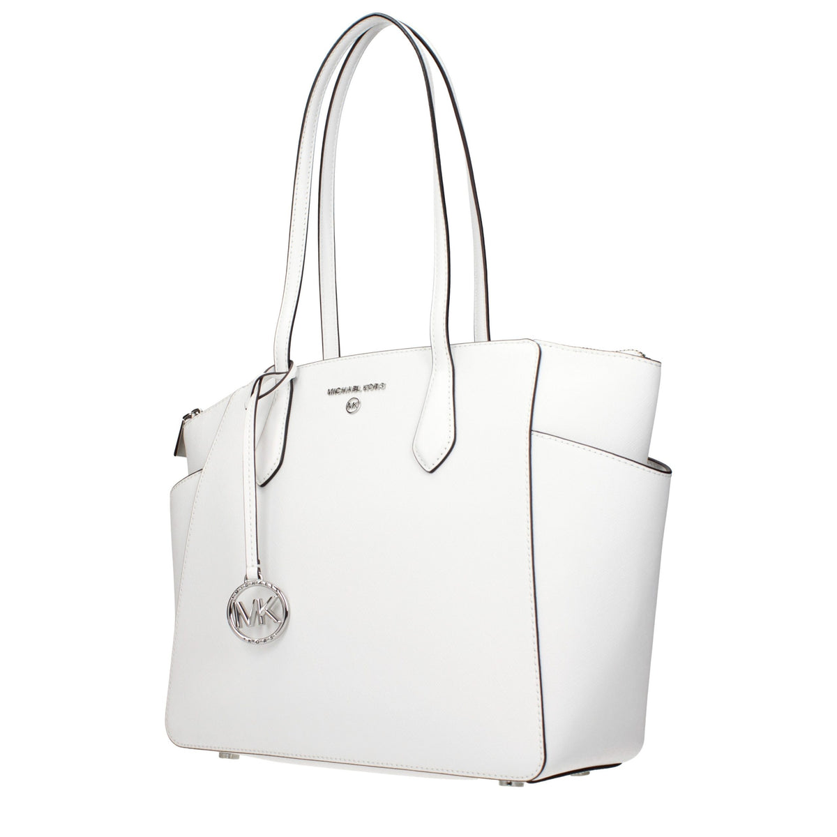 Michael Kors Optic White Leather Shoulder Bag