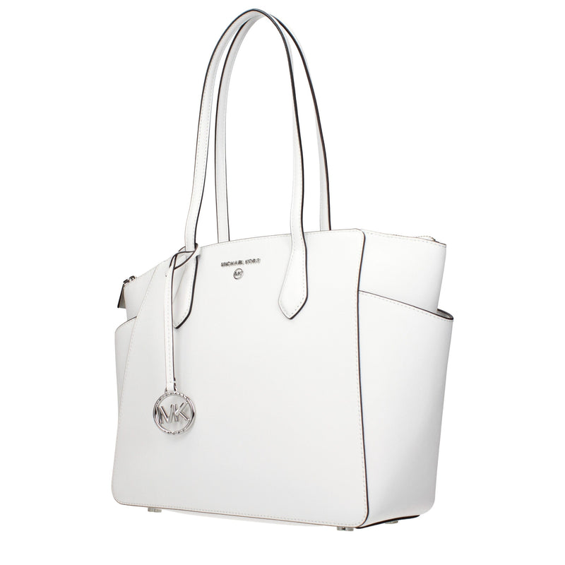 Michael Kors Optic White Leather Shoulder Bag